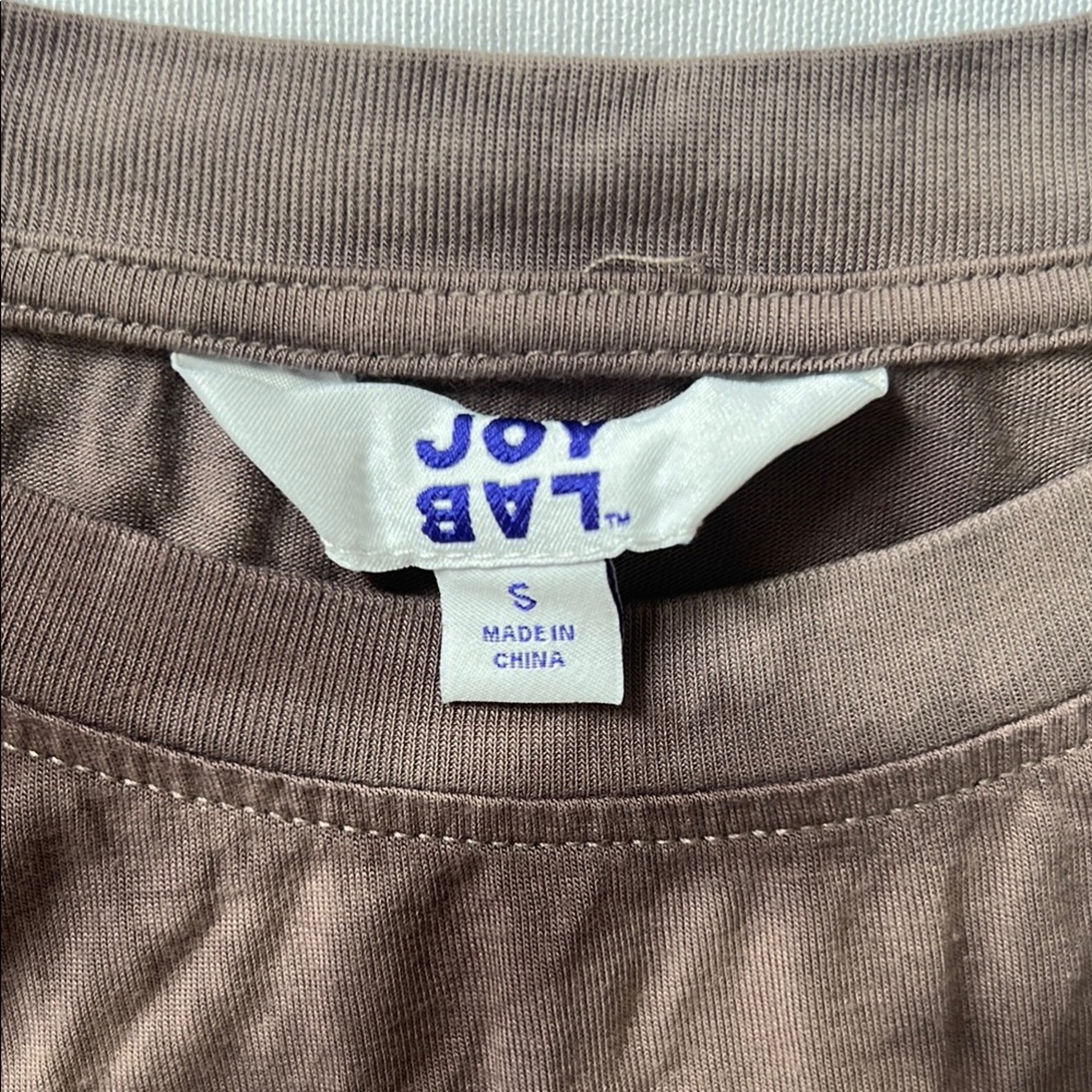 JoyLab Brown/Plum Relaxed Crop Muscle Tee - Picture 2 of 4